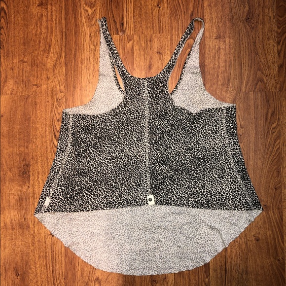 Oversized Billabong black & white animal leopard print tank top racerback - Picture 3 of 4